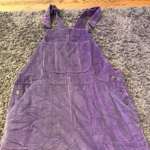 Bib overall dress purple